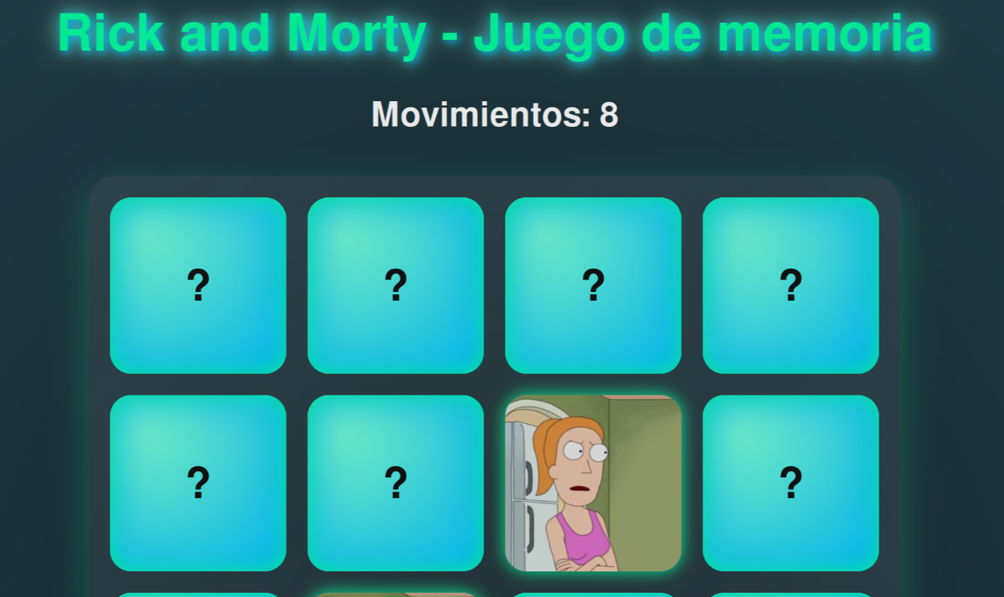 Juego de memoria robusto con React